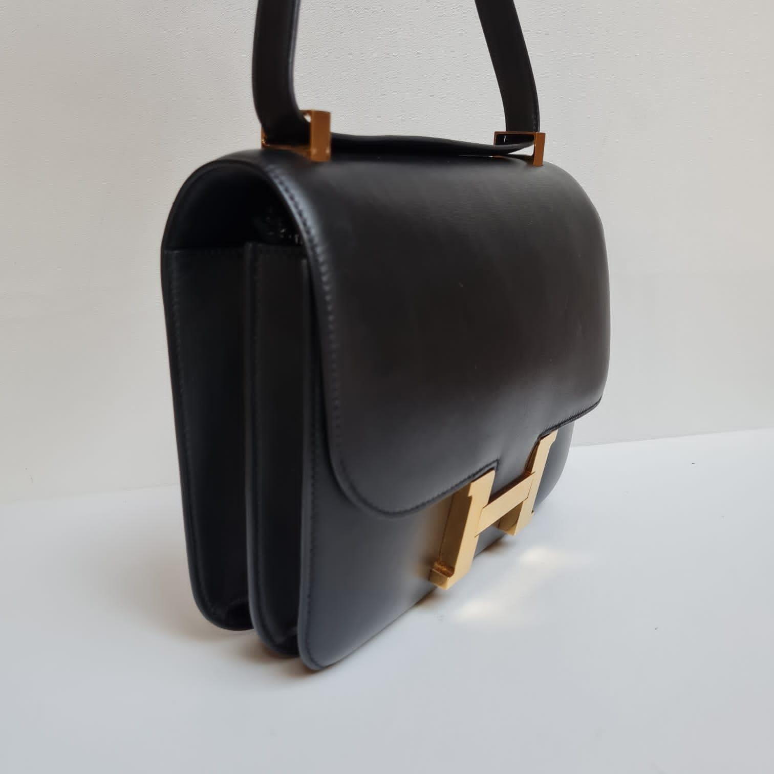 Hermes 2016 Constance 24 Black Box Calfskin Bag GHW 5