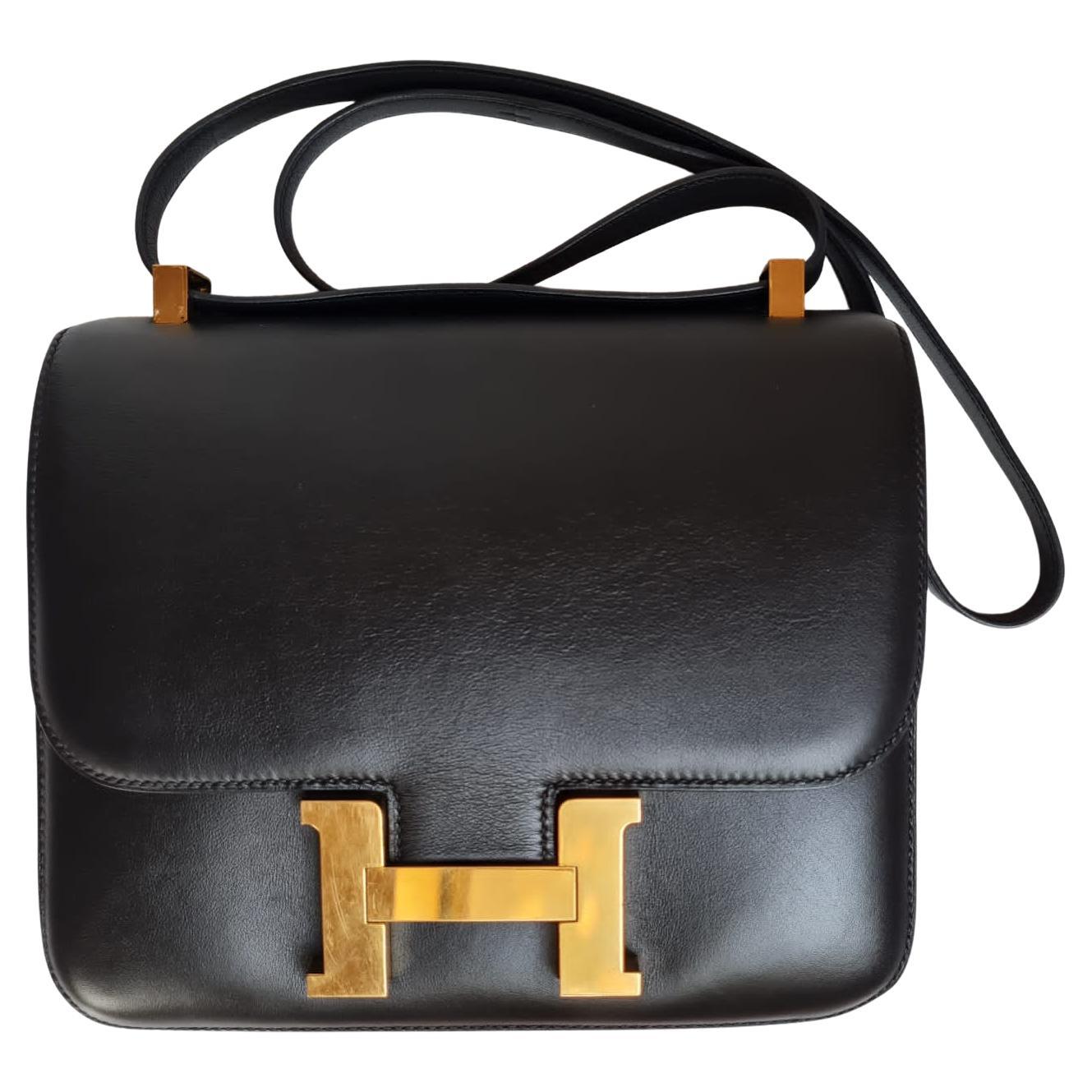 Hermes 2016 Constance 24 Black Box Calfskin Bag GHW