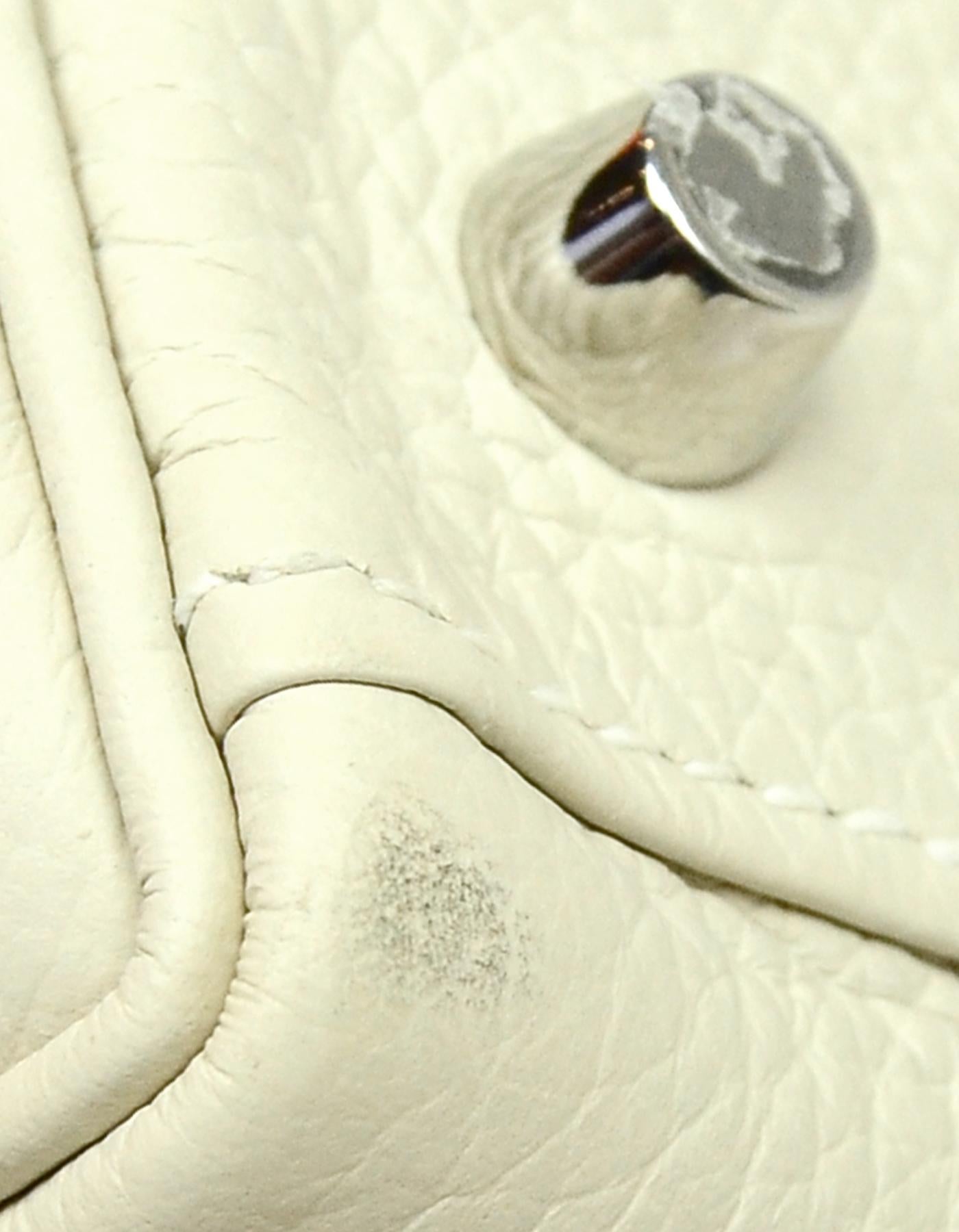 Hermes 2016 Craie Off-white Clemence 28cm Retourne Kelly Bag PHW w/ Strap  3