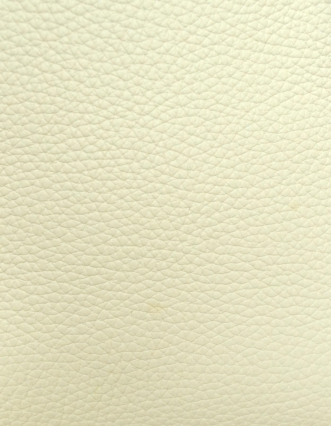 Hermes 2016 Craie Off-white Clemence 28cm Retourne Kelly Bag PHW w/ Strap  7