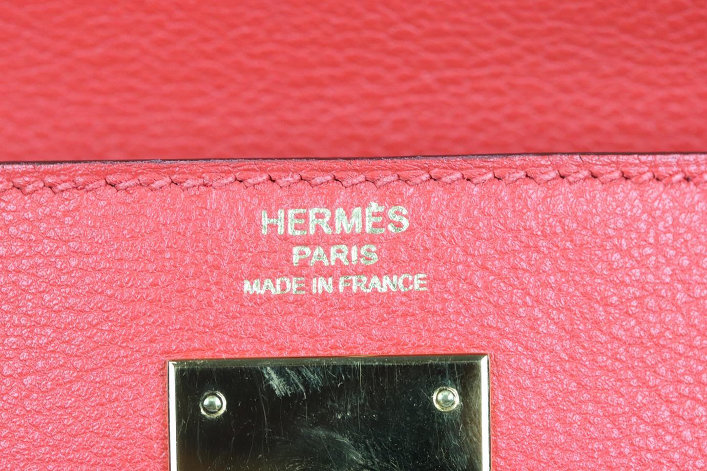 Hermès 2016 Kelly Retourne 28cm Evergrain Leather Bag For Sale 6