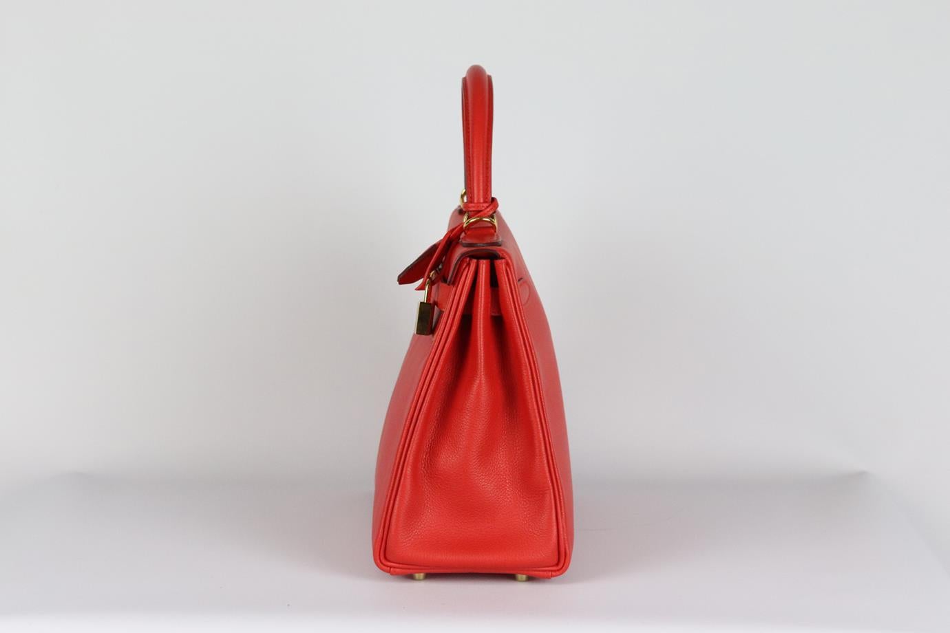 Women's Hermès 2016 Kelly Retourne 28cm Evergrain Leather Bag For Sale