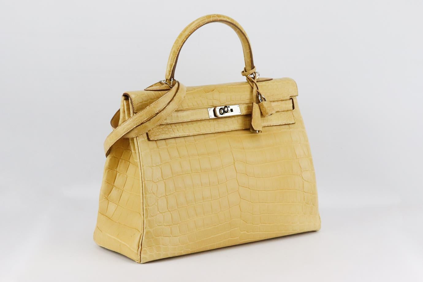 Hermès 2016 Kelly Retourne 35cm Matte Niloticus Crocodile Leather Bag For Sale 3