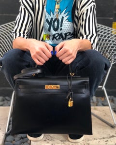 Hermès 2016 Kelly Sellier 35cm Black Box Leather