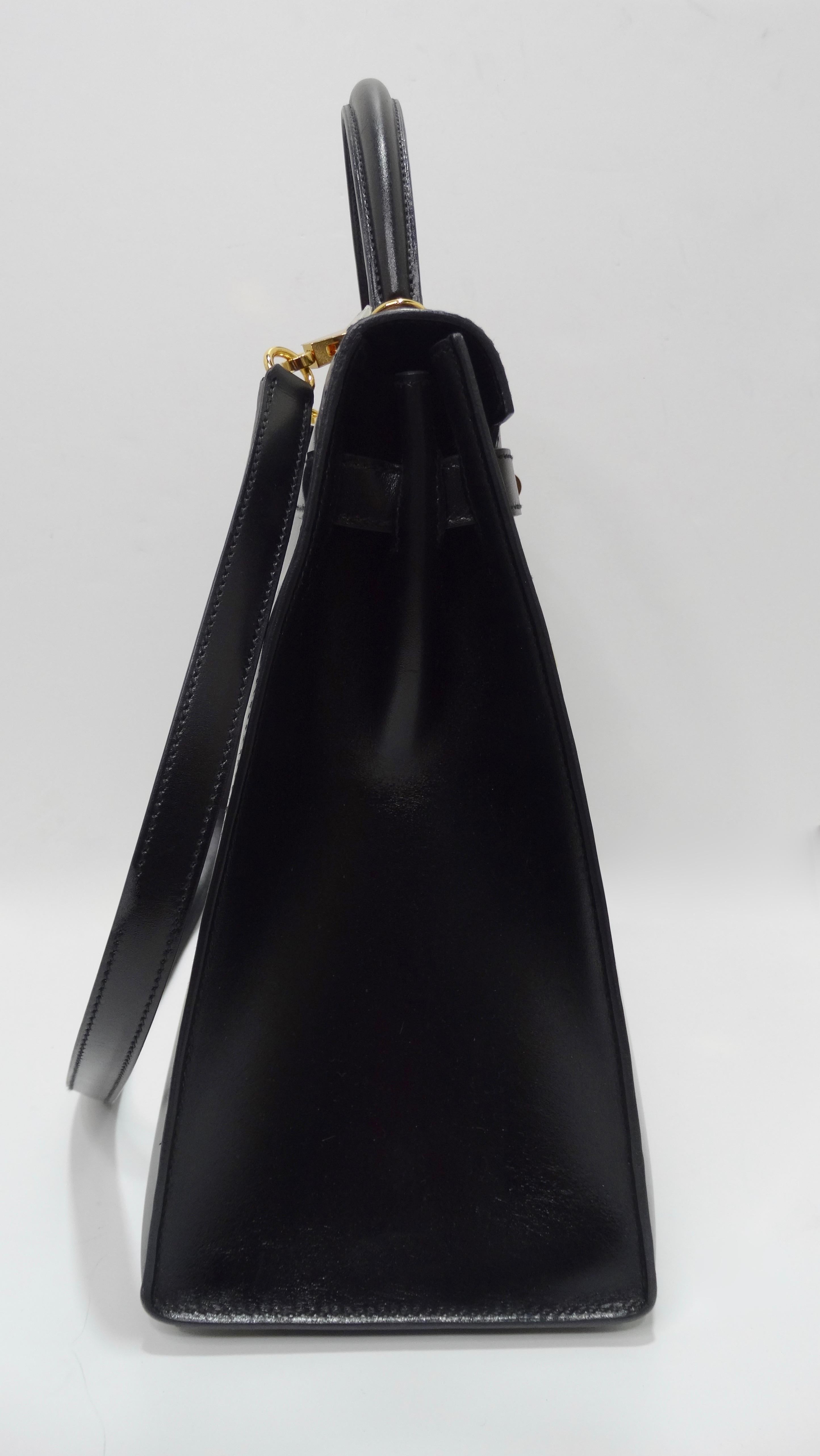 Hermès 2016 Kelly Sellier 35cm Black Box Leather In Good Condition In Scottsdale, AZ