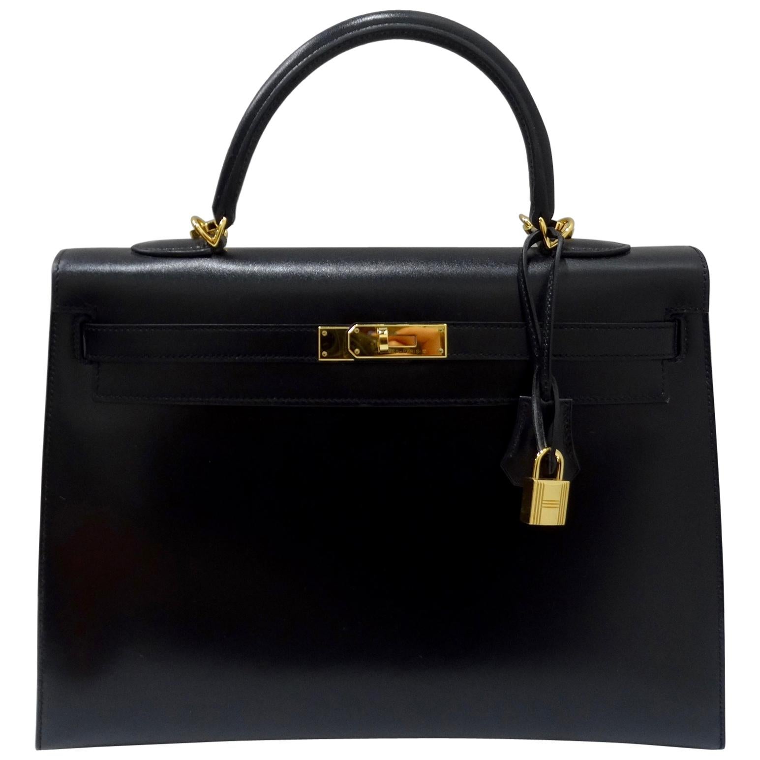 Hermès 2016 Kelly Sellier 35cm Black Box Leather 