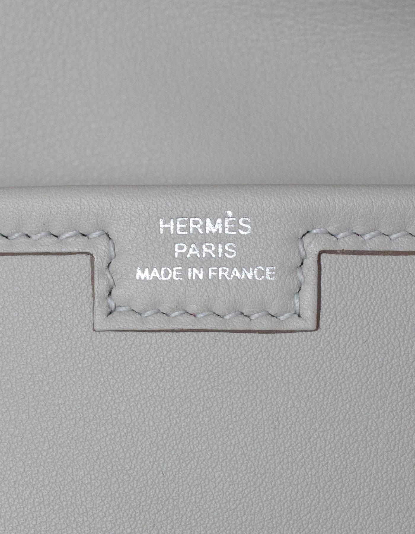 Hermes 2017 Beton Off-White Swift Leather Jige Elan 29cm Clutch Bag 2