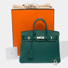 Hermès 2017 Birkin 25 Handbag Vert Malachite Togo Leather Women's Bag