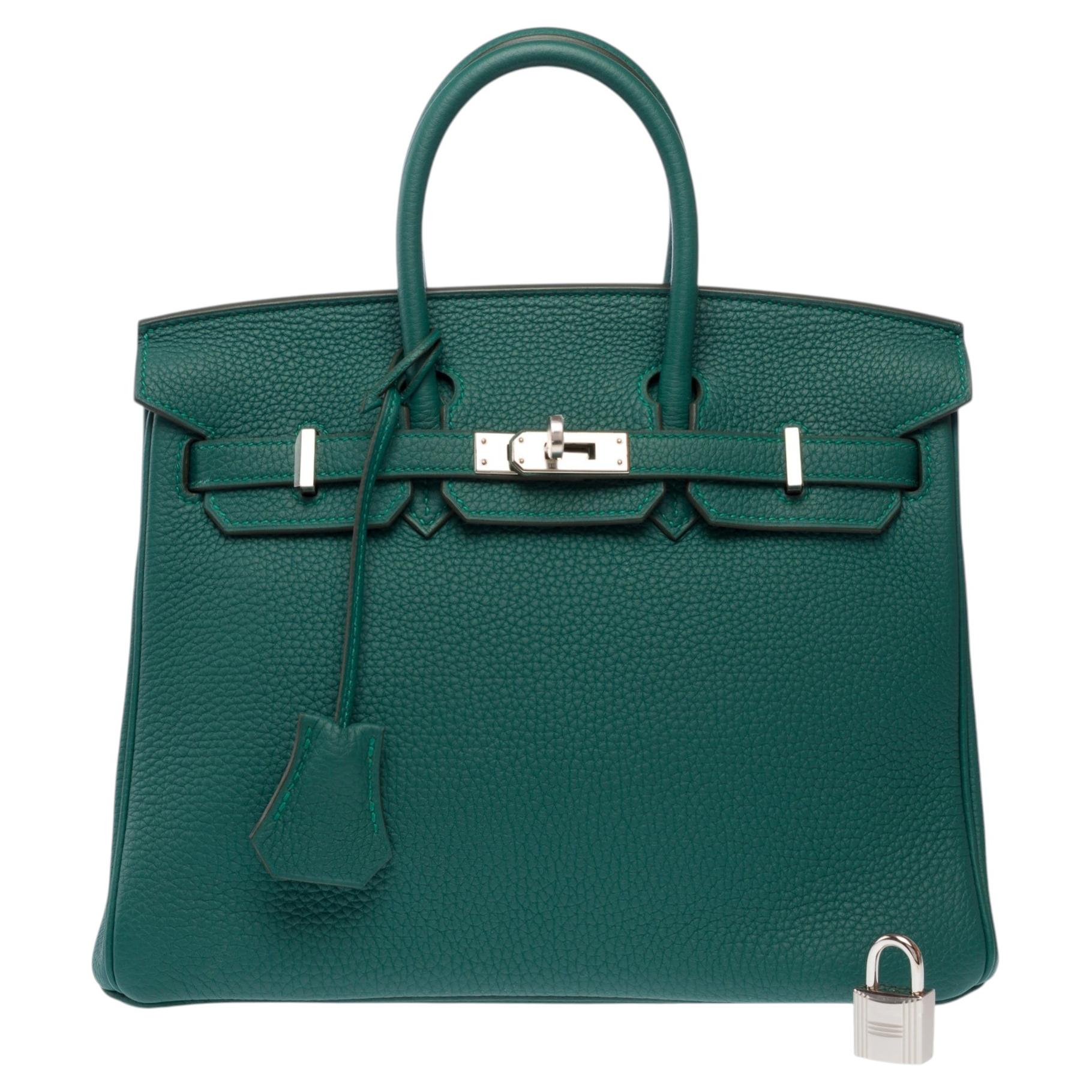 Hermès 2017 Birkin 25 Handbag Vert Malachite Togo Leather Women's Bag