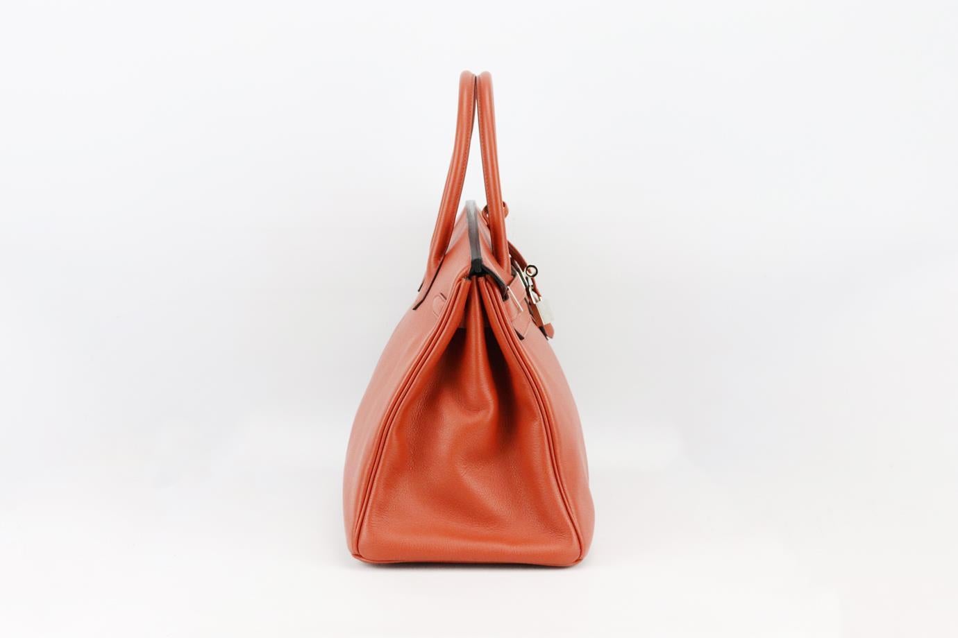 Orange Hermès 2017 Birkin 35cm Taurillon Novillo Leather Bag For Sale
