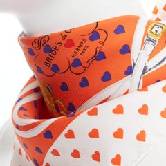 Hermès 2017 Bride de Gala 90 orange white heart barrcco small scarf