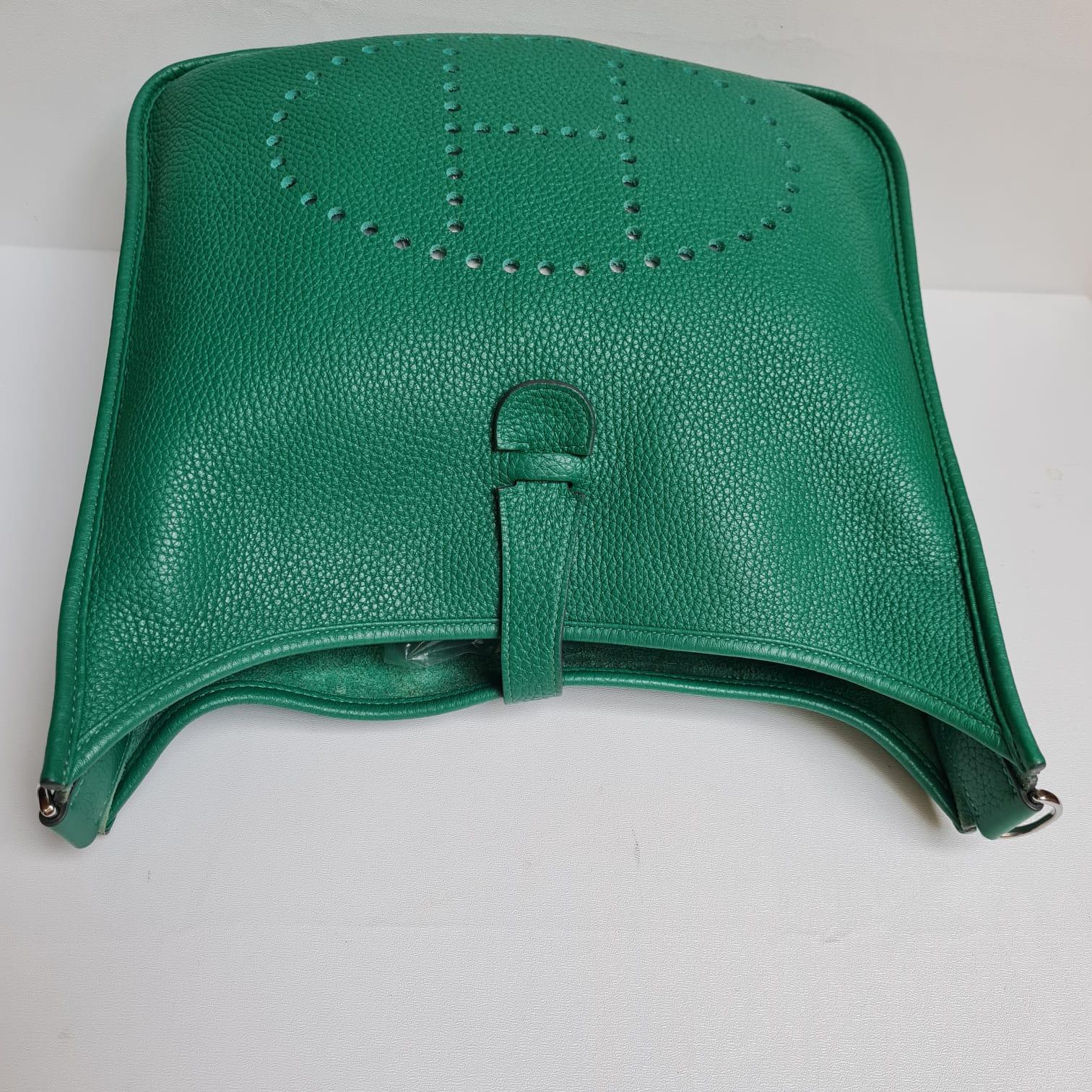 Hermes 2017 Evelyne PM III Vert Bengale Clemence Crossbody Bag 8