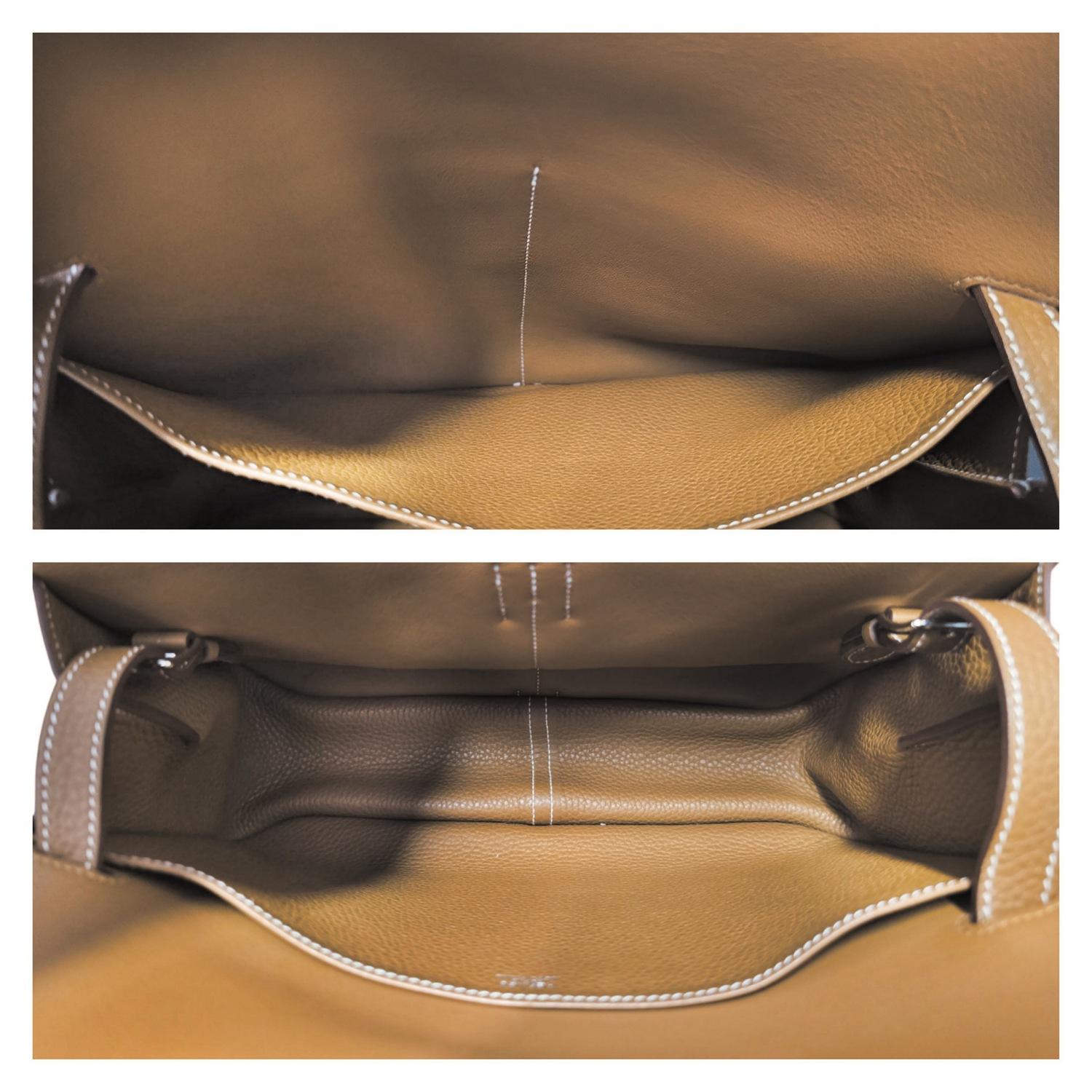 Hermes 2017 Gold Taurillion Clemence Halzan 31 Bag For Sale 5