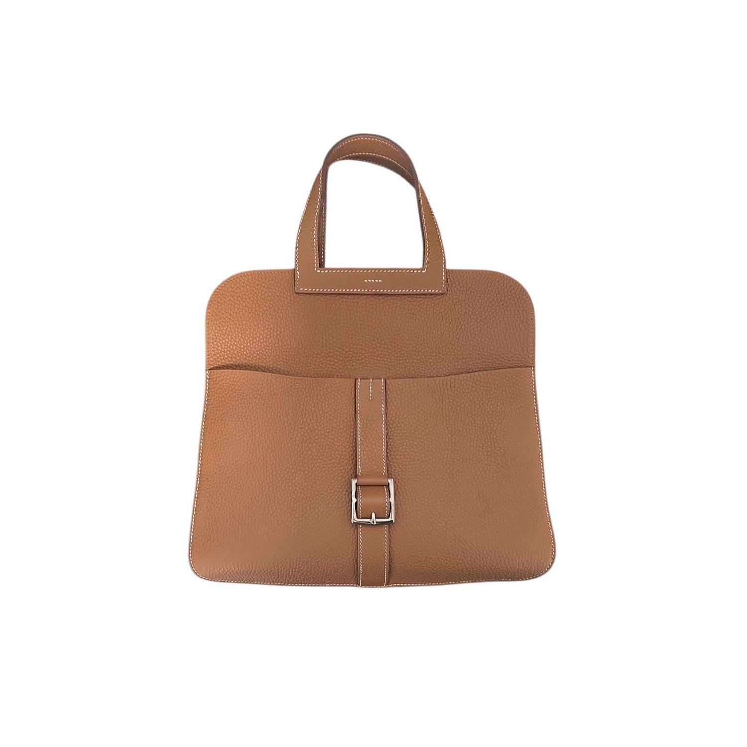 Brown Hermes 2017 Gold Taurillion Clemence Halzan 31 Bag For Sale