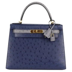 Hermes Constance III Bleuet Ostrich 24 GHW 2019 in Box