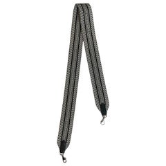 Hermes 2018 Black/White Toile Canvas Sangle Cavale 50mm 105 Bag Strap