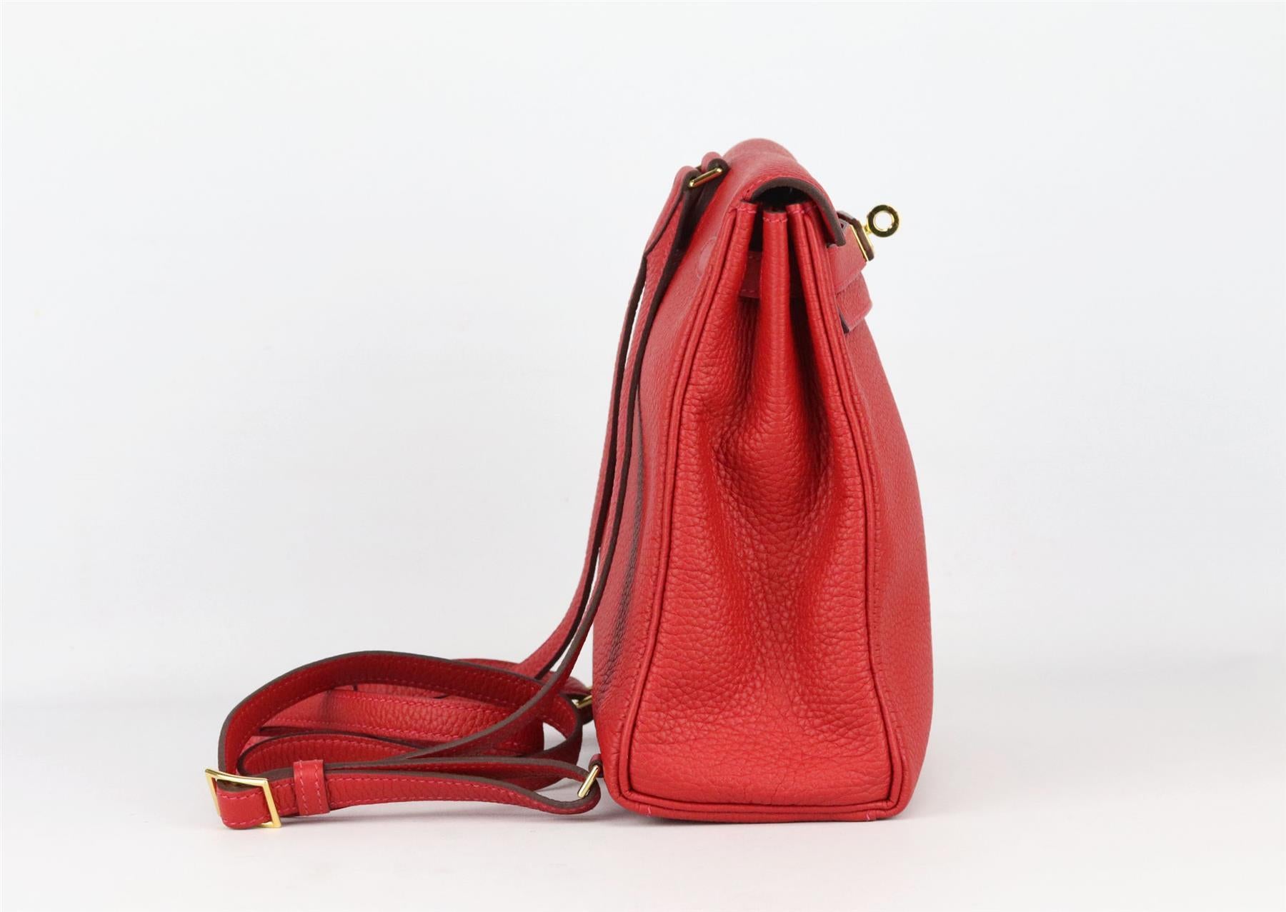 Women's Hermès 2018 Kelly Ado Ii 22cm Clemence Leather Backpack