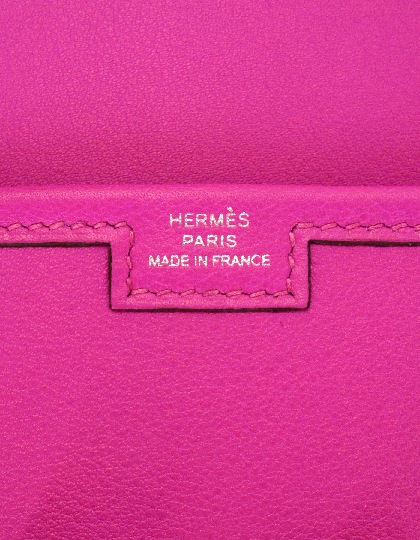 Hermes 2018 Magnolia Pink Swift Leather Jige Elan 29cm H Envelope Clutch Bag 2