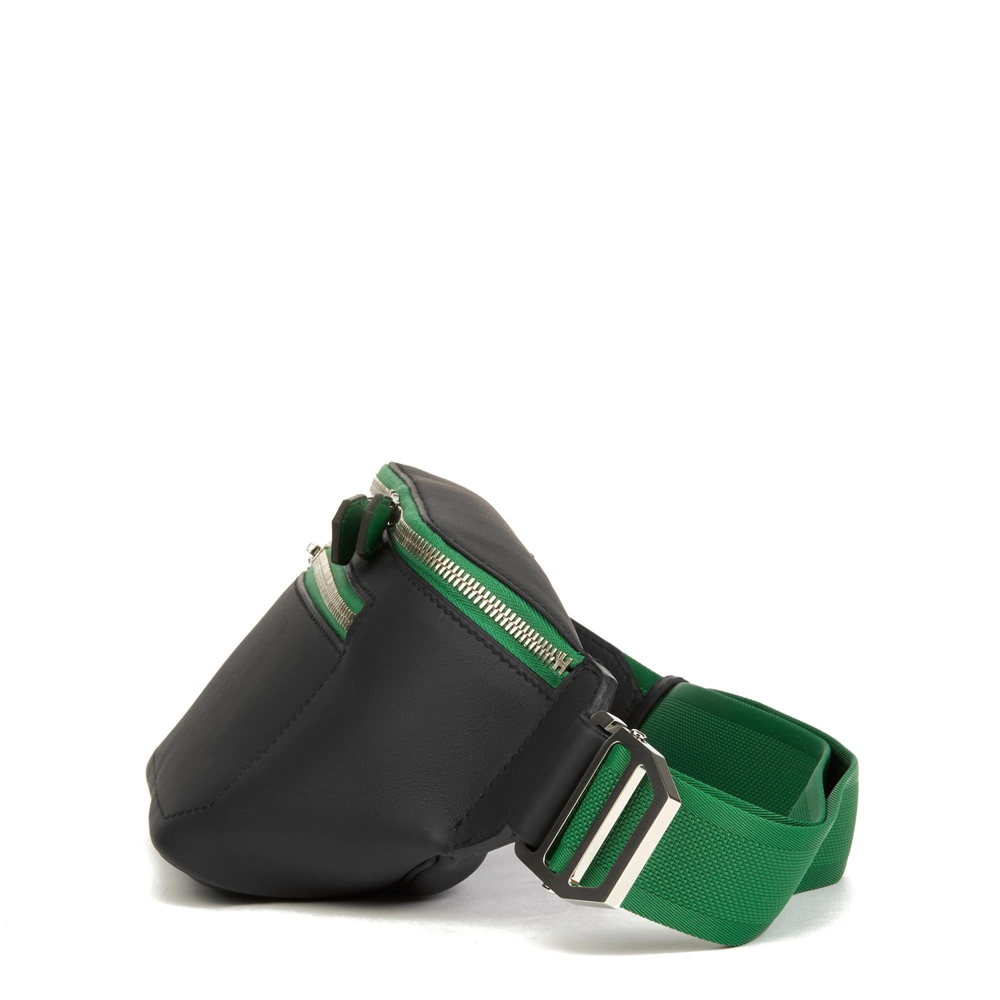 Noir Hermès 2018 Plomb & Cactus Cristobal, cuir Swift Cityslide Cross PM