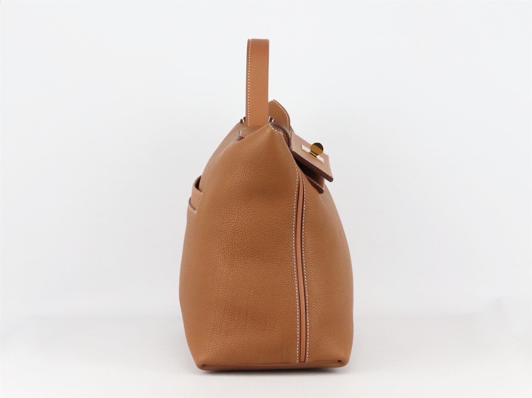 Brown Hermès 2019 24/24 35cm Taurillon Maurice And Swift Leather Handbag For Sale