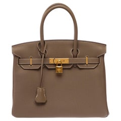 Hermès 2019 Birkin 30 Handbag in Etoupe Togo Leather