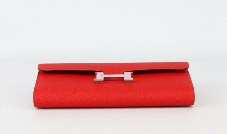 Women's Hermès 2019 Constance Epsom Leather Long Wallet For Sale