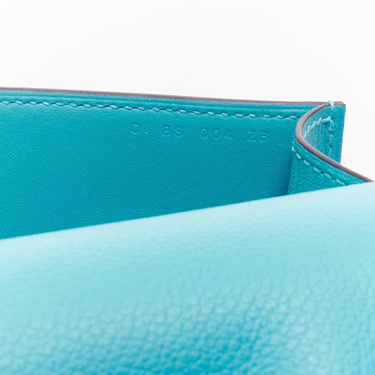 HERMES 2019 Twins green blue asymmetric snap flap reversible crossbody bag For Sale 6