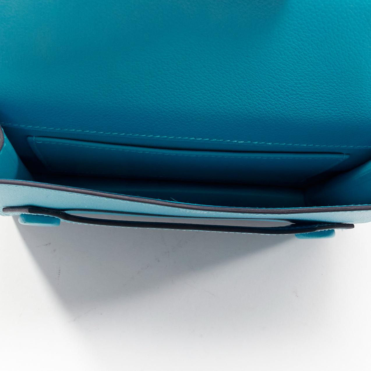 HERMES 2019 Twins green blue asymmetric snap flap reversible crossbody bag For Sale 4