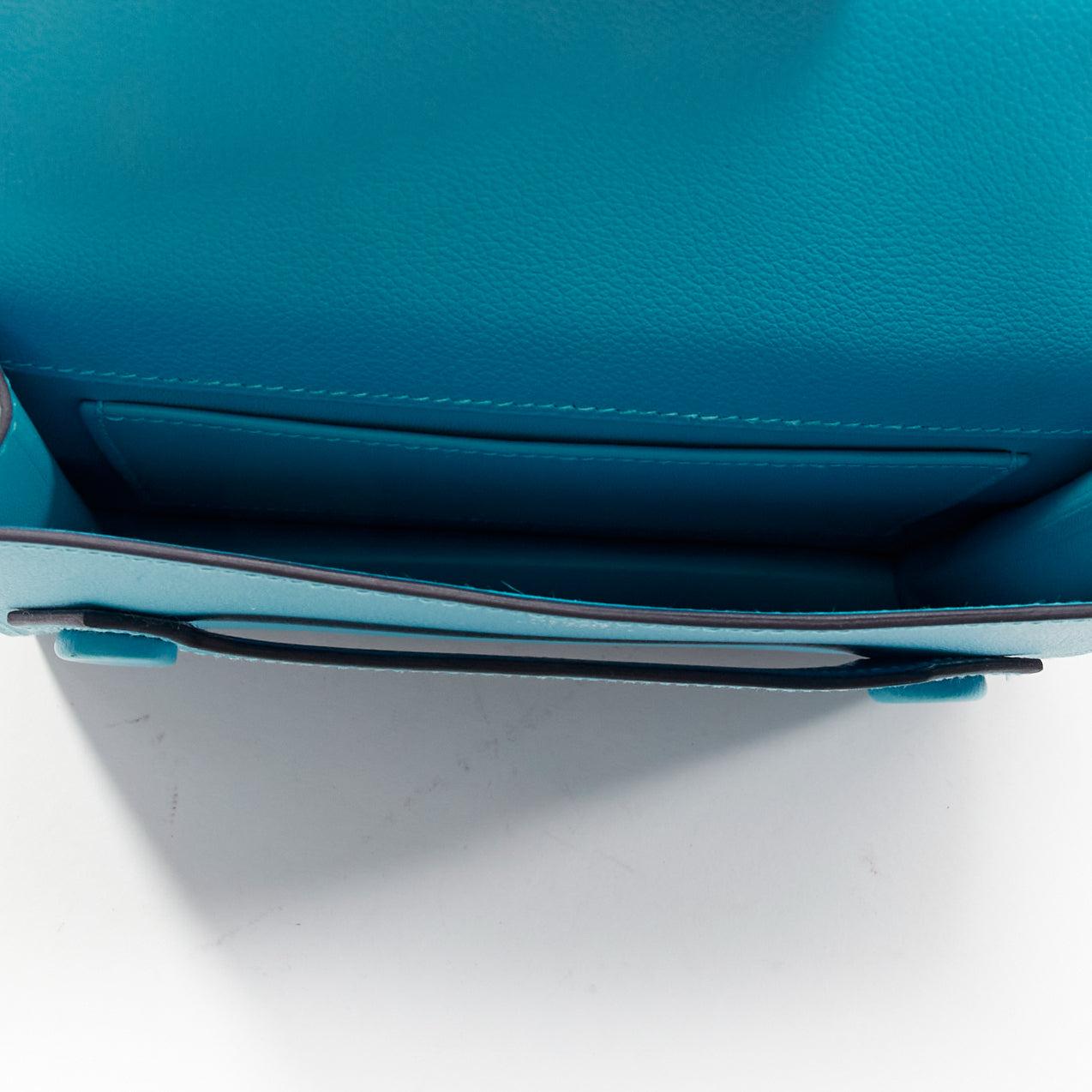 HERMES 2019 Twins green blue asymmetric snap flap reversible crossbody bag 3