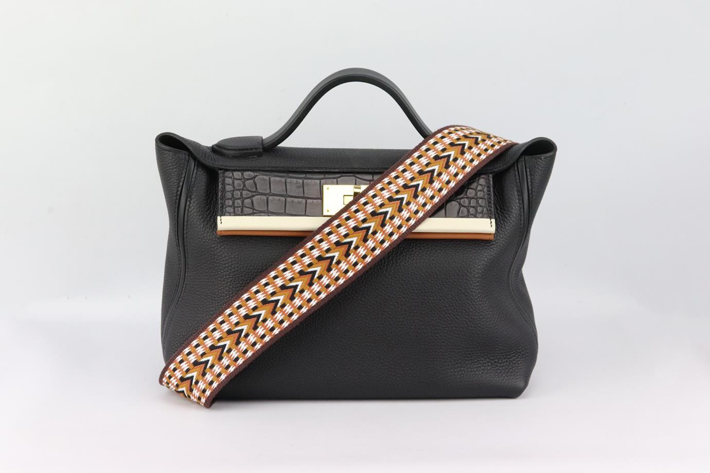 Hermès 2020 24/24 29cm Togo Leather, Alligator And Swift Leather Bag For Sale 6