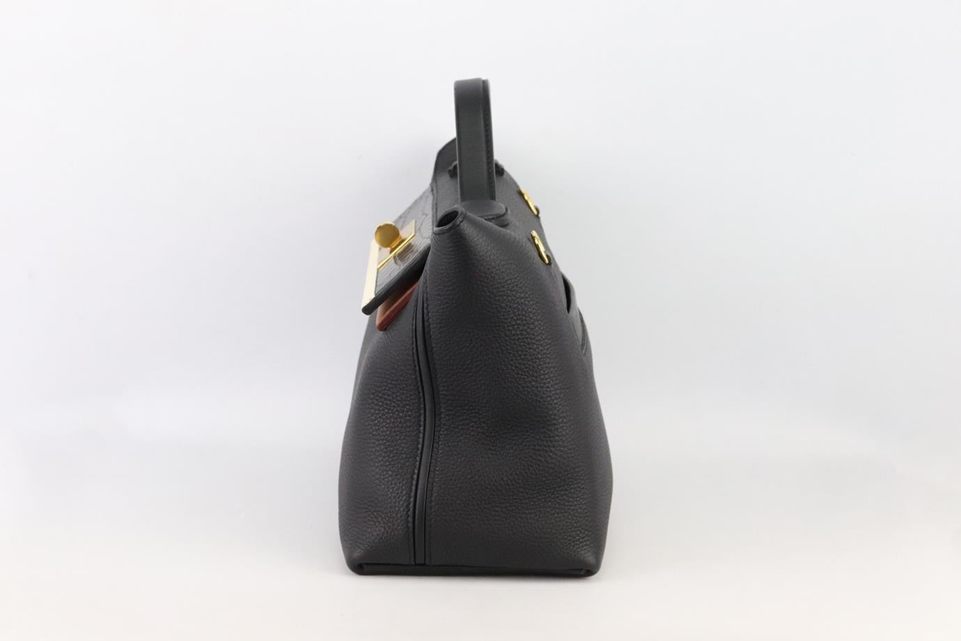 Black Hermès 2020 24/24 29cm Togo Leather, Alligator And Swift Leather Bag For Sale