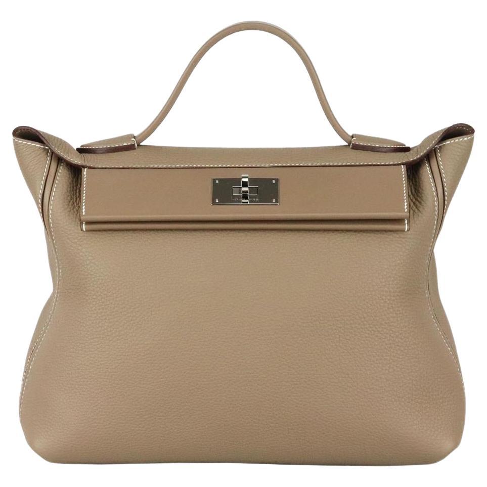 Hermès 2020 24/24 35cm Sac à main en cuir Clemence et Swift en vente