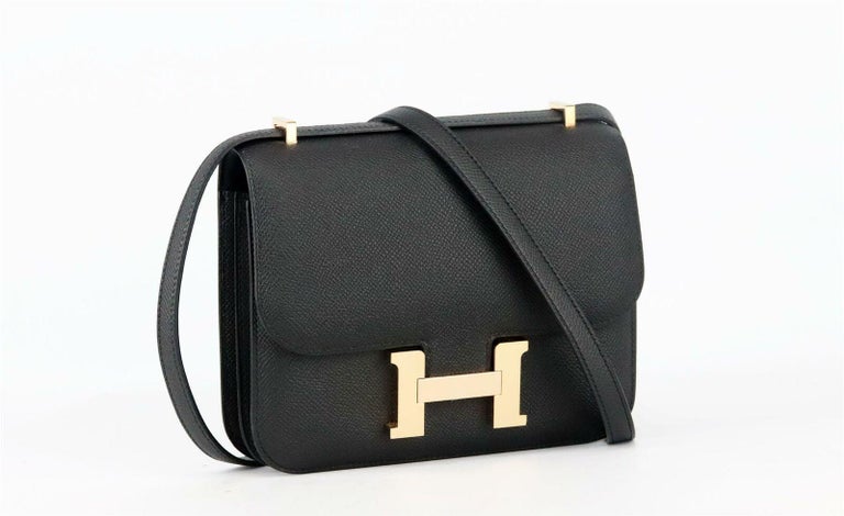 Black Hermès 2020 Constance 19cm Epsom Leather Shoulder Bag