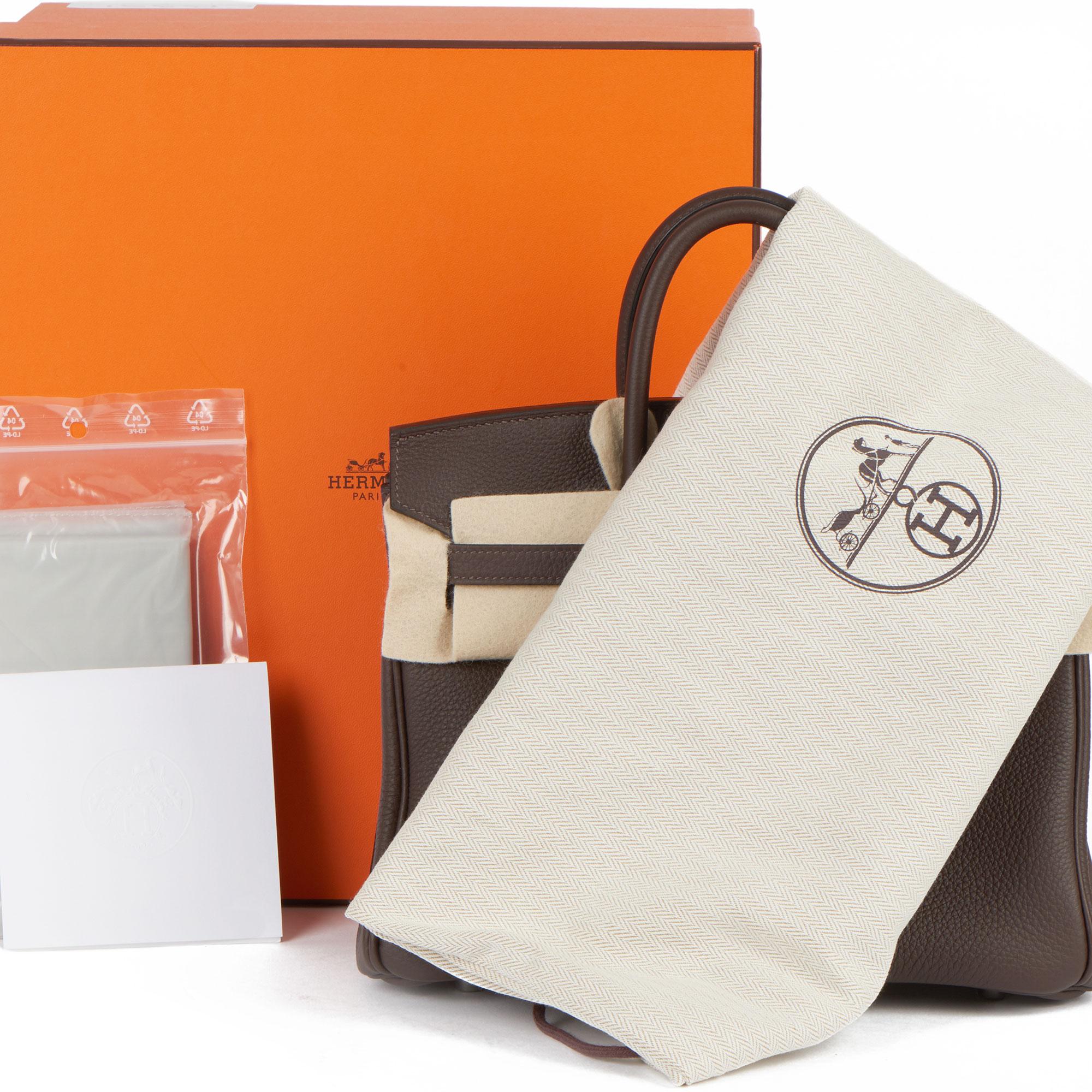 Hermes 2020 Ebene & Gold Togo Leather Verso Birkin 25cm 3