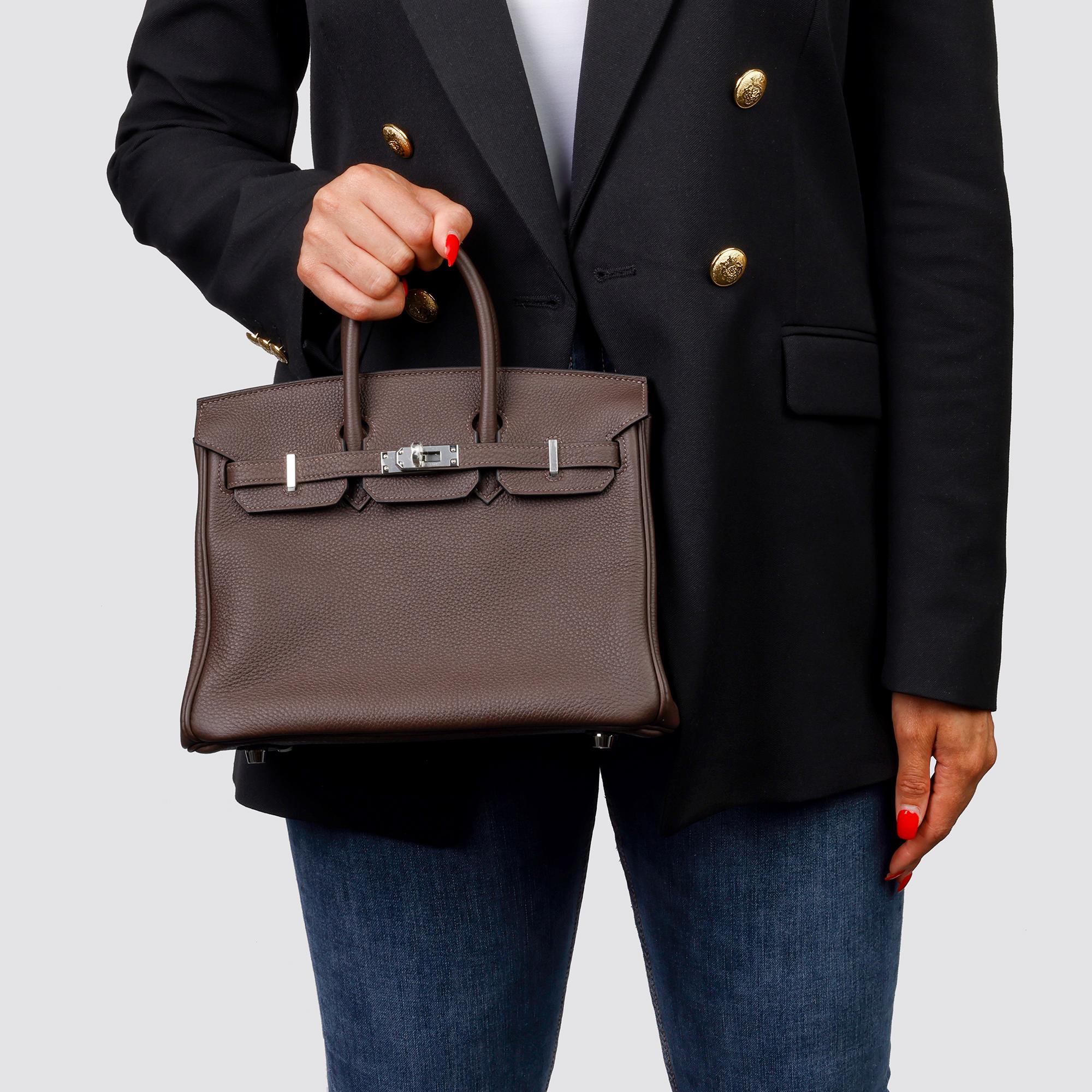 Hermes 2020 Ebene & Gold Togo Leather Verso Birkin 25cm 4