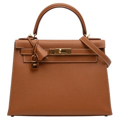 Hermès 2020 Epsom Kelly II Sellier 28 Brown Top Handle Bag