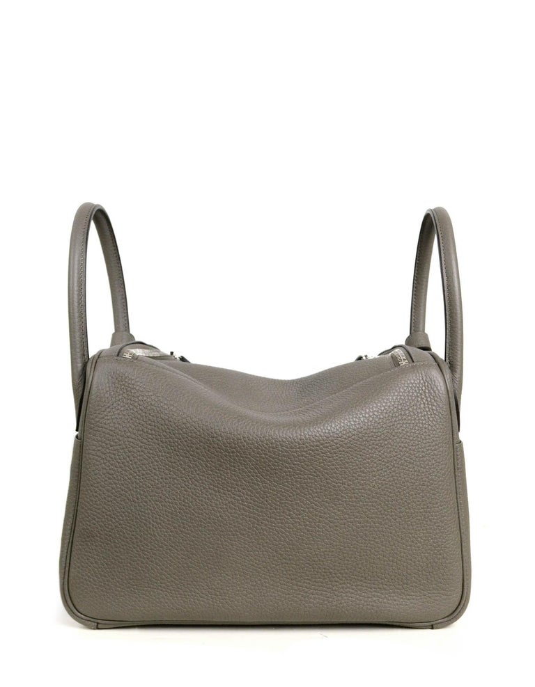 HERMES Lindy 30 Shoulder Handbag Crevette Taurillon Clemence Leather
