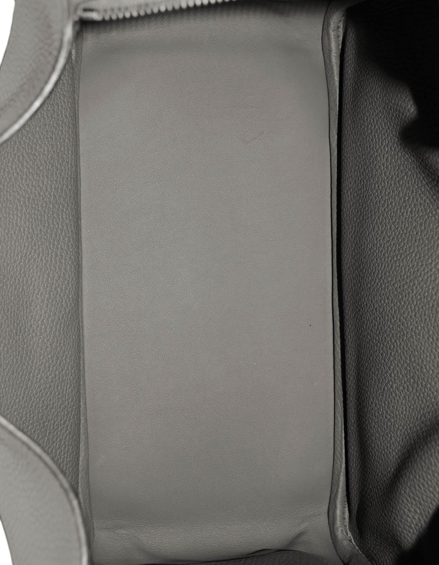Gray Hermes 2020 Etain Grey Taurillon Clemence Leather Lindy 30 Shoulder Bag