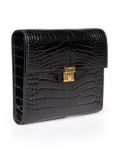 Hermès 2020 Noir Shiny Alligator GHW Clic 16
