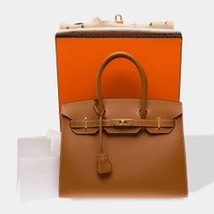 Hermès 2021 Birkin 30 Sellier Gold Epsom Leather Handbag for Women