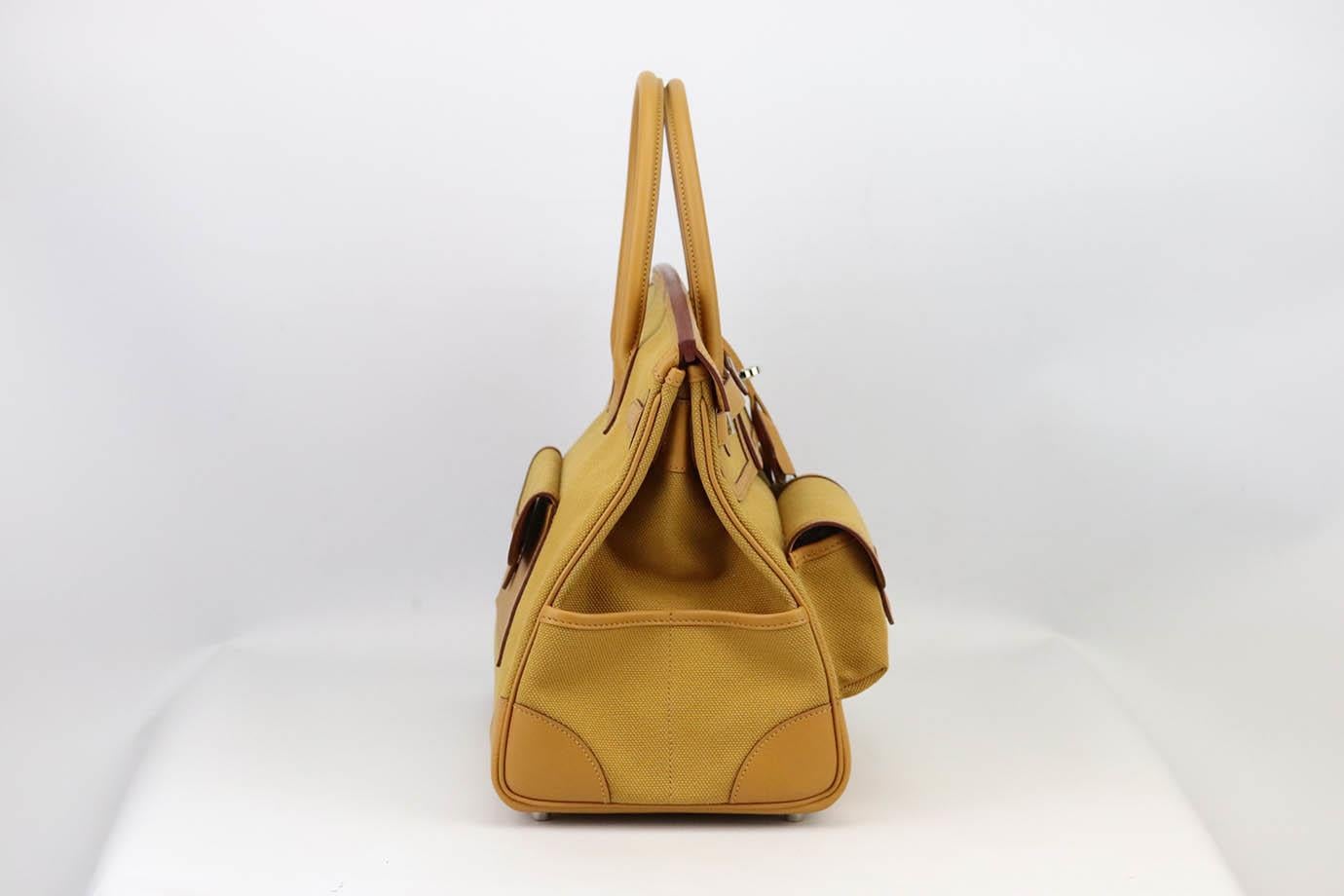 Marron Sac Hermès 2021 Birkin 35Cm Cargo Toile Toile et cuir Swift