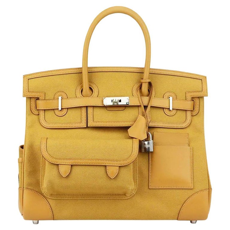 Hermès 2021 Birkin 35Cm Cargo Toile Canvas And Swift Leather Bag  For Sale