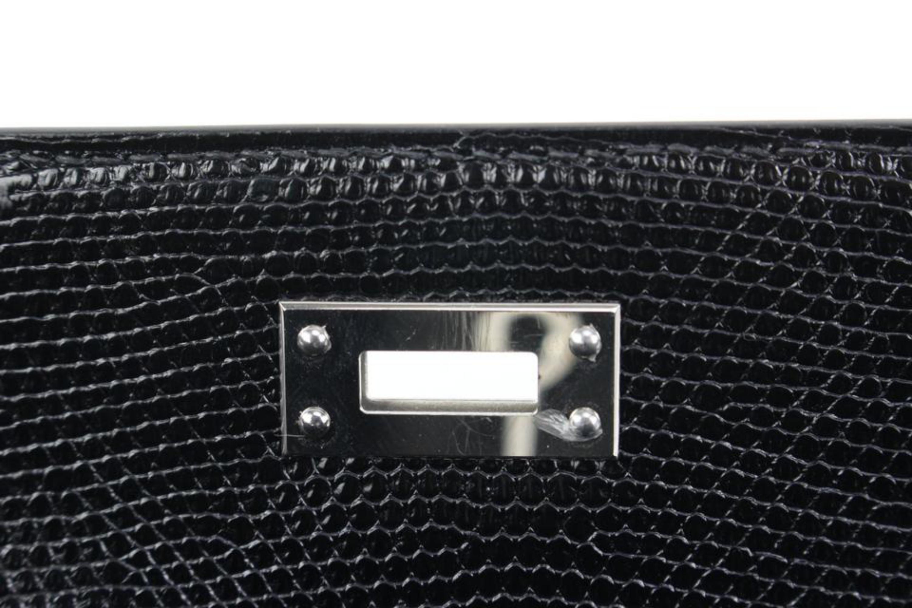 Hermès 2021 Black Lizard Kelly Pochette Mini Handbag 49h325s 4