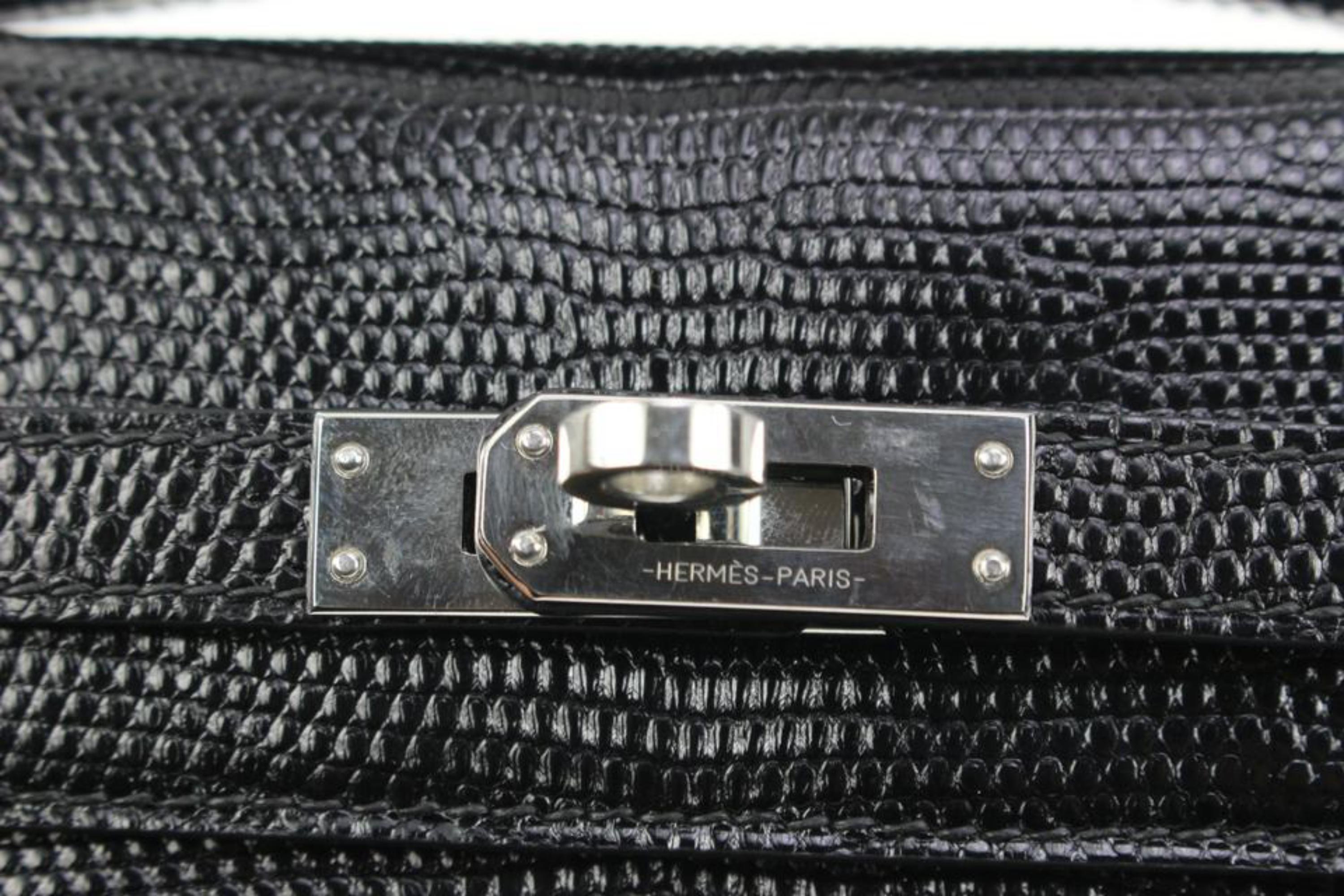 Hermès 2021 Black Lizard Kelly Pochette Mini Handbag 49h325s 5