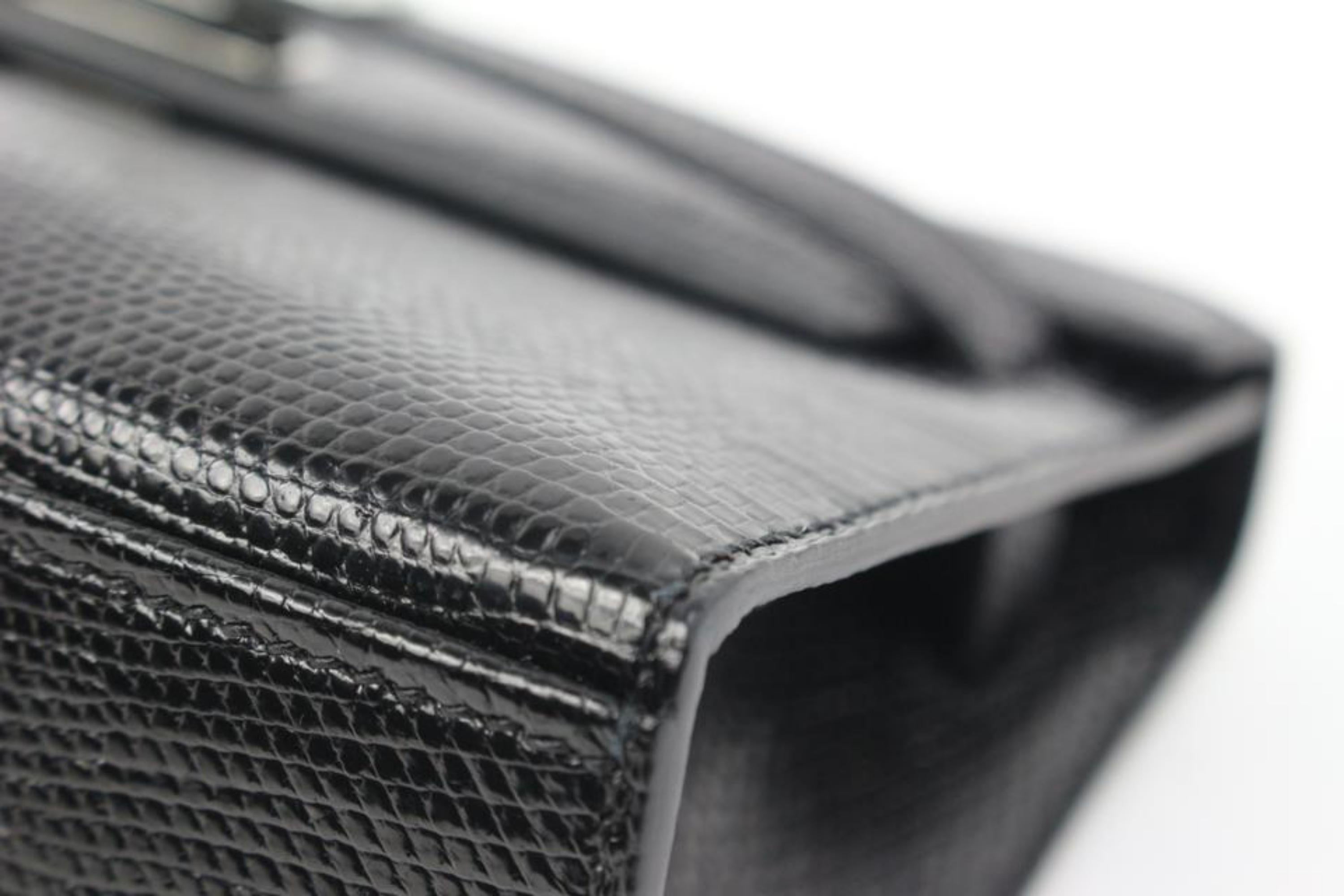 Hermès 2021 Black Lizard Kelly Pochette Mini Handbag 49h325s 2
