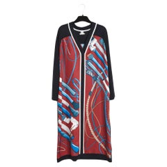 Hermès 2021 Robe FR40 Fouets et Badines Seide Wolle Kleid UK12 US10 Hermes