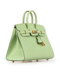 Hermès 2021 Vert Criquet Epsom Leather Sellier GHW Birkin 25