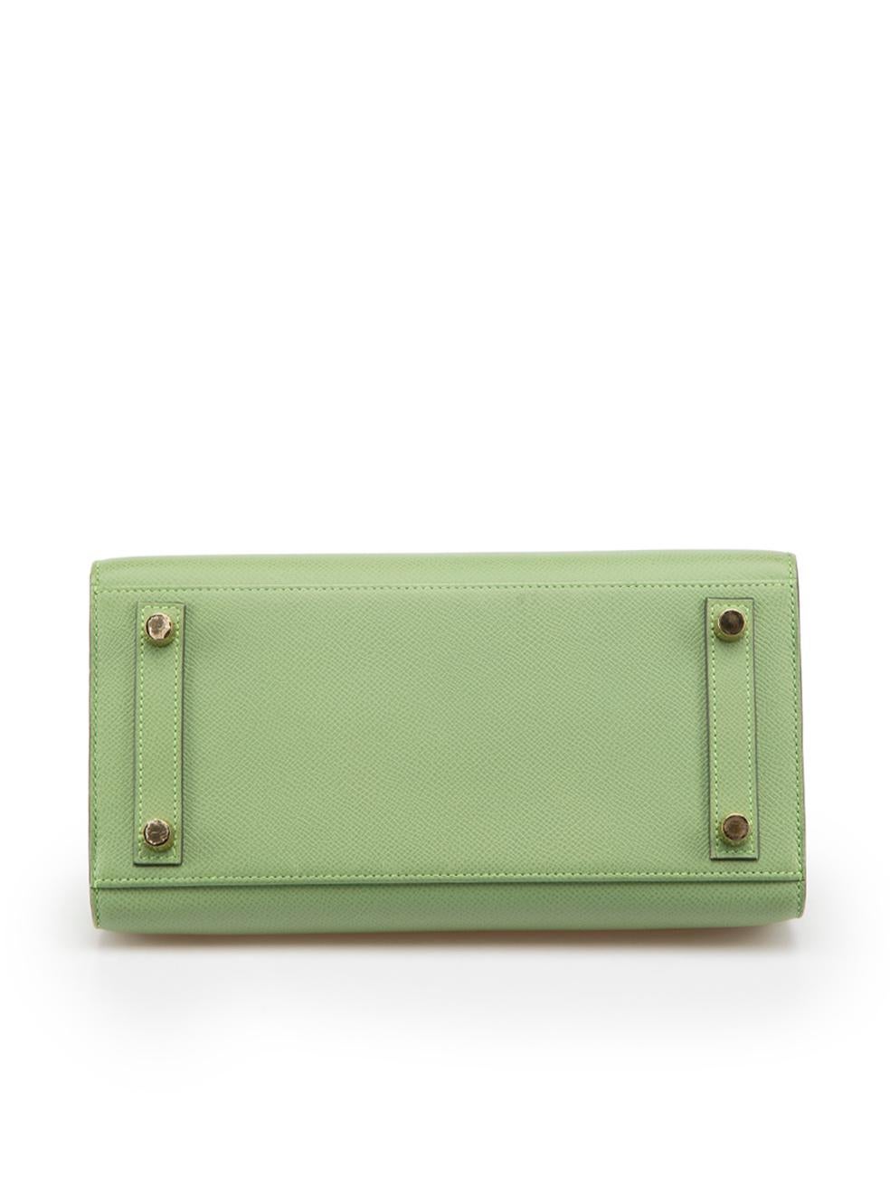 Women's Hermès 2021 Vert Criquet Epsom Leather Sellier GHW Birkin 25