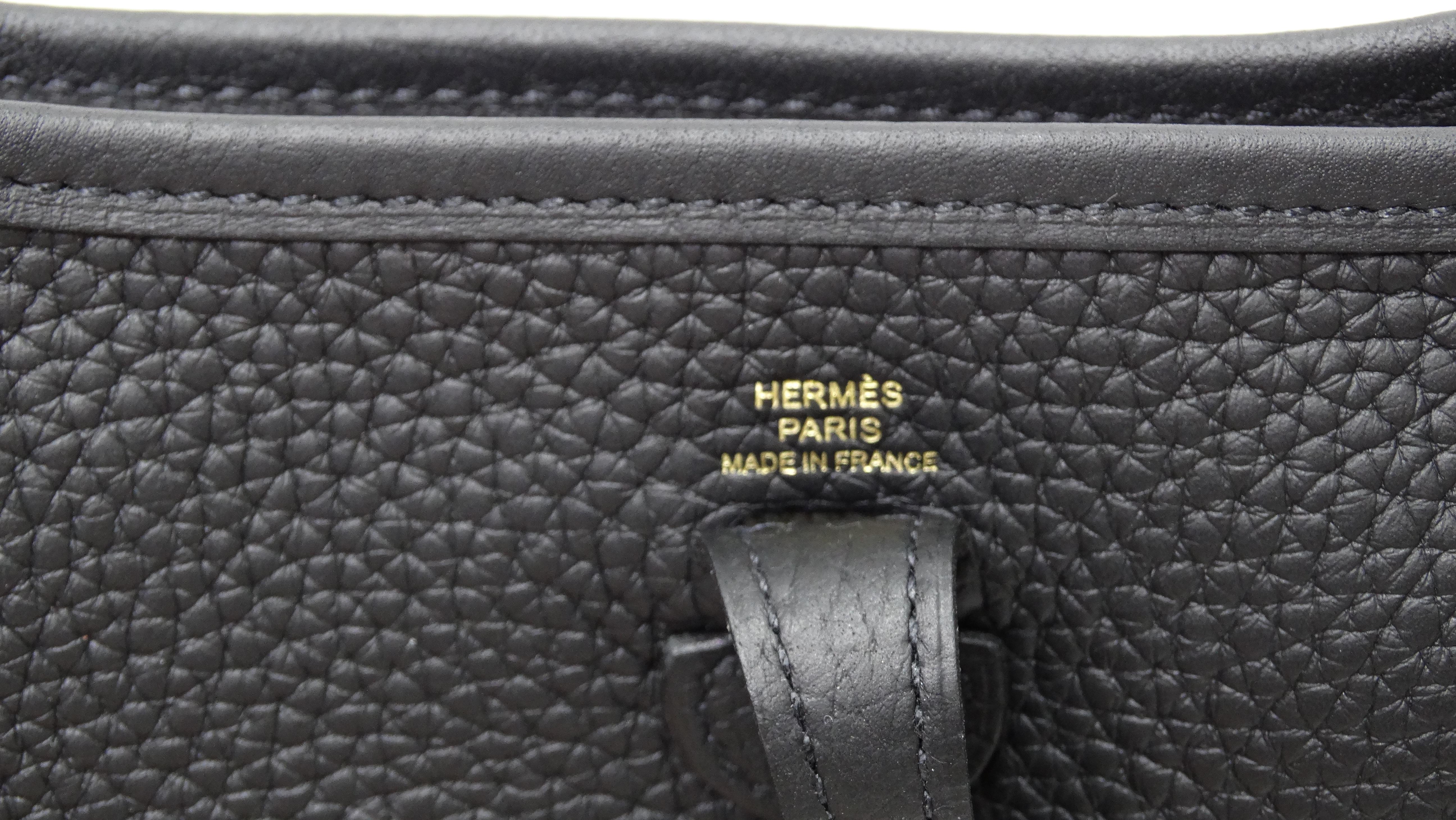 Hermès 2022 Black Clemence Evelyne TPM Gold Hardware 6