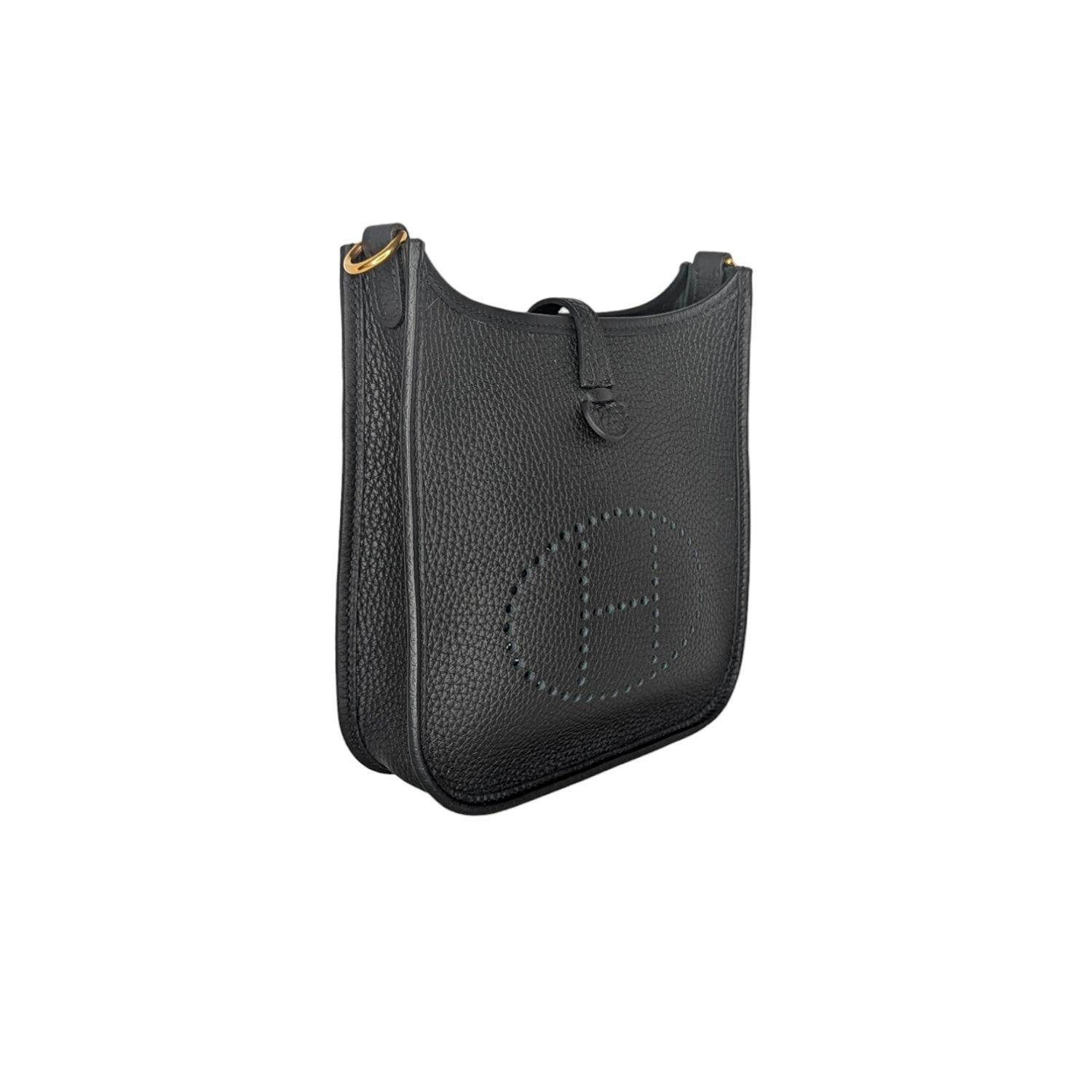 Women's Hermès 2022 Black Clemence Evelyne TPM Mini Crossbody